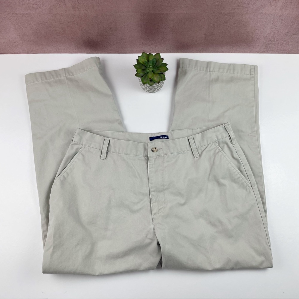 Basic Editions Solid Cream Tan Dress Pants Men Size 36x30